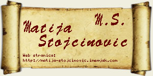 Matija Stojčinović vizit kartica